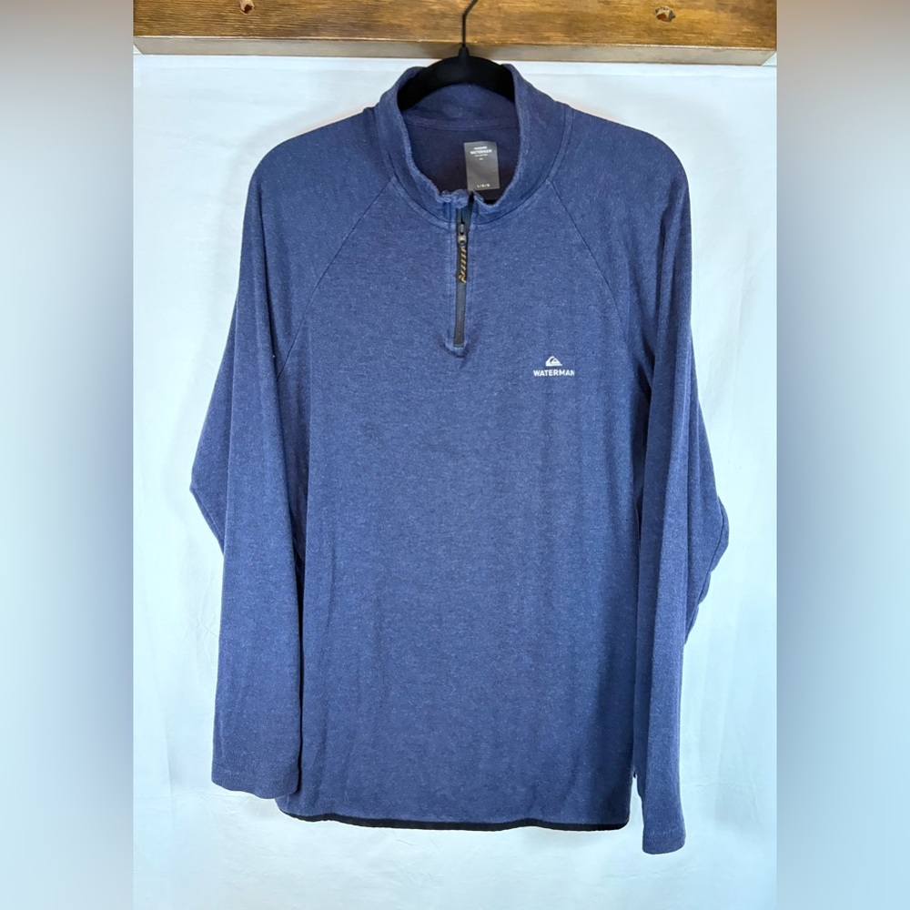 QUIKSILVER Pullover Waterman Collection Navy Blue Quarter-Zip Mens Large